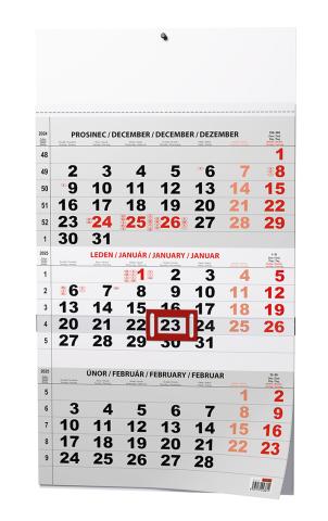 Kalendář nástěnný tříměsíční černý BNC0